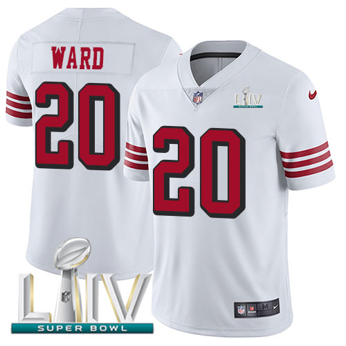 San Francisco 49ers Nike #20 Jimmie Ward White Super Bowl LIV 2020 Rush Youth Stitched NFL Vapor Untouchable Limited Jersey